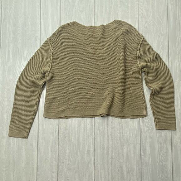 Offline by Aerie Women's Tan Crochet Pullover Cotton Crop Sweater Size Medium - Picture 2 of 7
